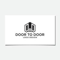 design de logotipo de porta em porta vetor