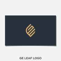 vetor de design de logotipo de folha ge