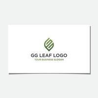 vetor de design de logotipo de folha gg