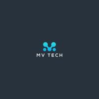 vetor de design de logotipo de tecnologia mv