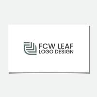 fcw, fcm, vetor de design de logotipo de folha fm