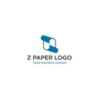 papel com vetor de design de logotipo letra z