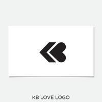 vetor de design de logotipo kb coração ou kb love