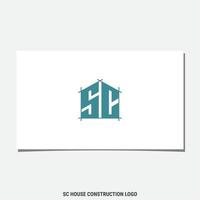 design de logotipo de construção de casa sc vetor