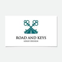 vetor de design de logotipo de estrada e chaves