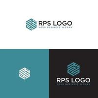 vetor de design de logotipo hexagonal rps