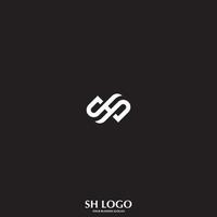 sh ou hs design de logotipo inicial vetor