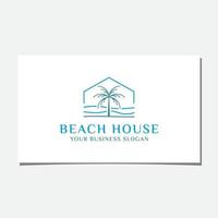 vetor de design de logotipo de casa de praia