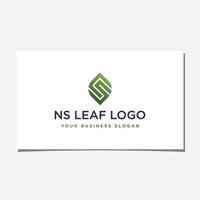 vetor de design de logotipo de folha ns