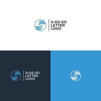 vetor de design de logotipo de letra s-os-so