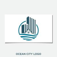 vetor de design de logotipo da cidade oceânica