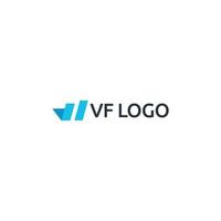 design de logotipo moderno vf ou fv vetor