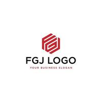 vetor de design de logotipo hexágono fgj