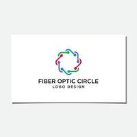 logotipo de fibra óptica ou rotação cinética vetor