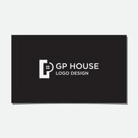 vetor de design de logotipo de casa gp