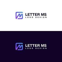 vetor de design de logotipo inicial ms