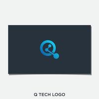 vetor de design de logotipo de tecnologia q