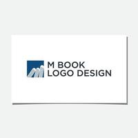 m livros vetor de design de logotipo abstrato