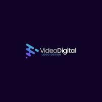 vetor de design de logotipo digital de vídeo