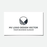 design de logotipo de diagrama mv ou vm vetor