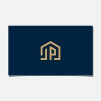vetor de design de logotipo de casa jp