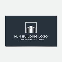 vetor de design de logotipo de construção mjm