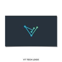 vetor de design de logotipo de tecnologia vt