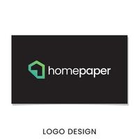 vetor de design de logotipo de papel em casa