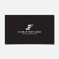 vetor de design de logotipo rápido fj ou jf