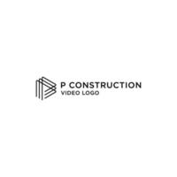 p vetor de design de logotipo de construção