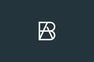 modelo de vetor de design de logotipo mínimo letra ab ou ba