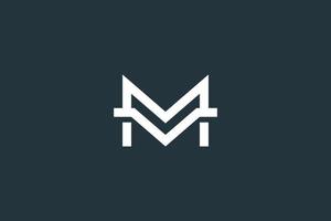 modelo de vetor de design de logotipo mínimo de letra vm, mv ou m