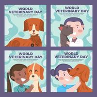 postagem de história de mídia social para o dia dos veterinários vetor