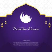 design de fundo islâmico com lanternas e mesquita, adequado para o ramadã vetor