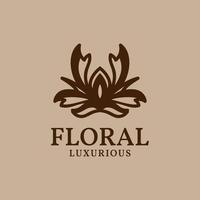 design de logotipo de vetor floral abstrato adequado para marca luxuosa e vintage