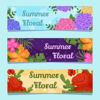 Banner floral minimalista com tema de verão vetor