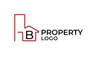 letra b contorno minimalista edifício elemento de design de logotipo de vetor
