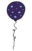 ilustração de balão voador desenhada à mão isolada em um fundo branco. doodle de balão de festa de aniversário. clipart de férias. vetor