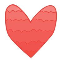 ilustração de coração desenhada de mão simples isolada em um fundo branco. doodle de coração de dia dos namorados fofo. vetor