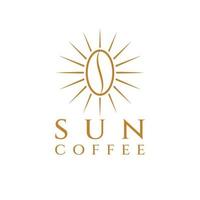 design de logotipo de café de sol vetor