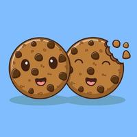 desenhos animados de trituração de biscoito de chocolate, ilustração vetorial de desenho animado, clipart de desenho animado vetor