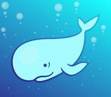 baleia, cachalot de desenho animado no mar, ilustração vetorial vetor