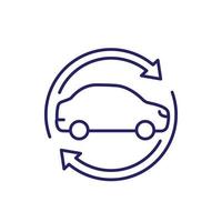 carsharing, ícone de serviço de aluguel, vetor de linha