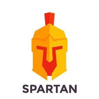 capacete espartano, modelo de logotipo vetorial vetor