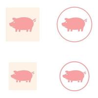vetor de ícone de design de logotipo de porco