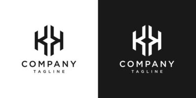 modelo de ícone de design de logotipo de monograma de carta criativa kk fundo branco e preto vetor