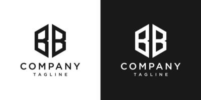 modelo de ícone de design de logotipo de monograma de carta criativa bb fundo branco e preto vetor