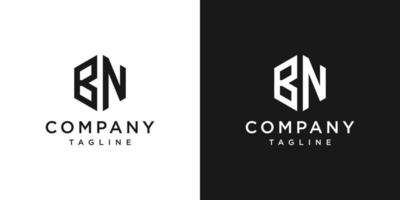 modelo de ícone de design de logotipo de monograma de carta criativa bn fundo branco e preto vetor