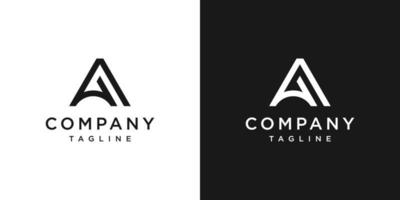 modelo de ícone de design de logotipo de monograma aa inicial criativo fundo branco e preto vetor