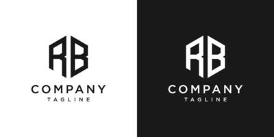 modelo de ícone de design de logotipo de monograma de carta criativa rb fundo branco e preto vetor